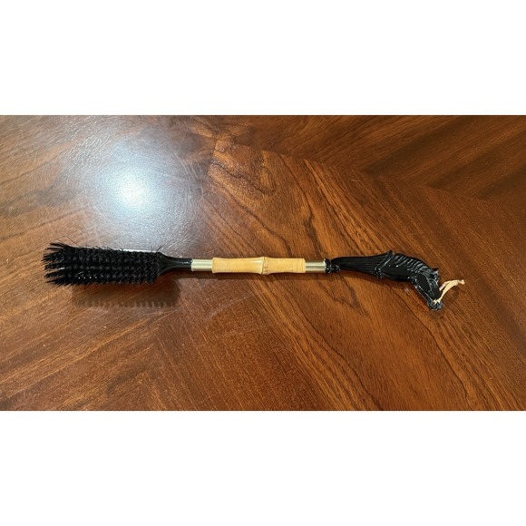 Accessories - Vintage 50s Mid Century MCM Horse Head Shoe Brush Bamboo Handle 15"